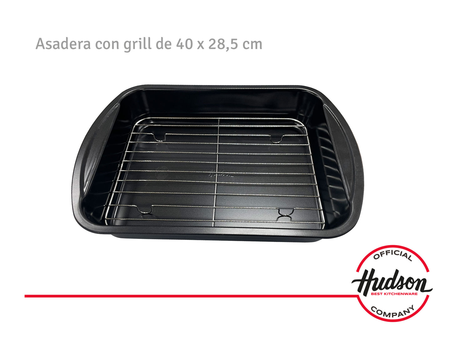 Asadera Acero Carbono 0.6mm Con Rejilla De Acero 40x28x7