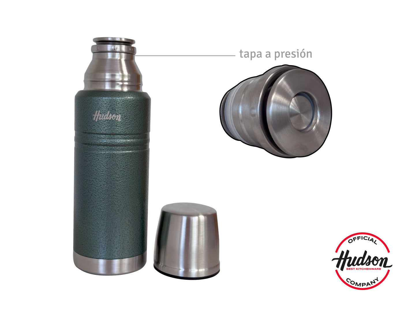 Termo Hudson 750 Ml VERDE De Acero Inoxidable