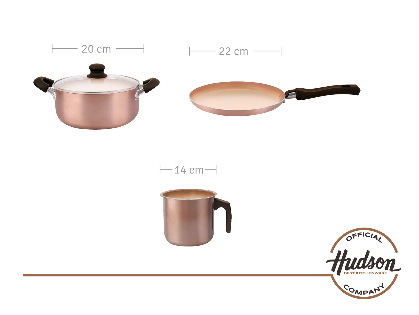Bateria De Cocina Antiadherente Ceramico Hudson 12 Piezas