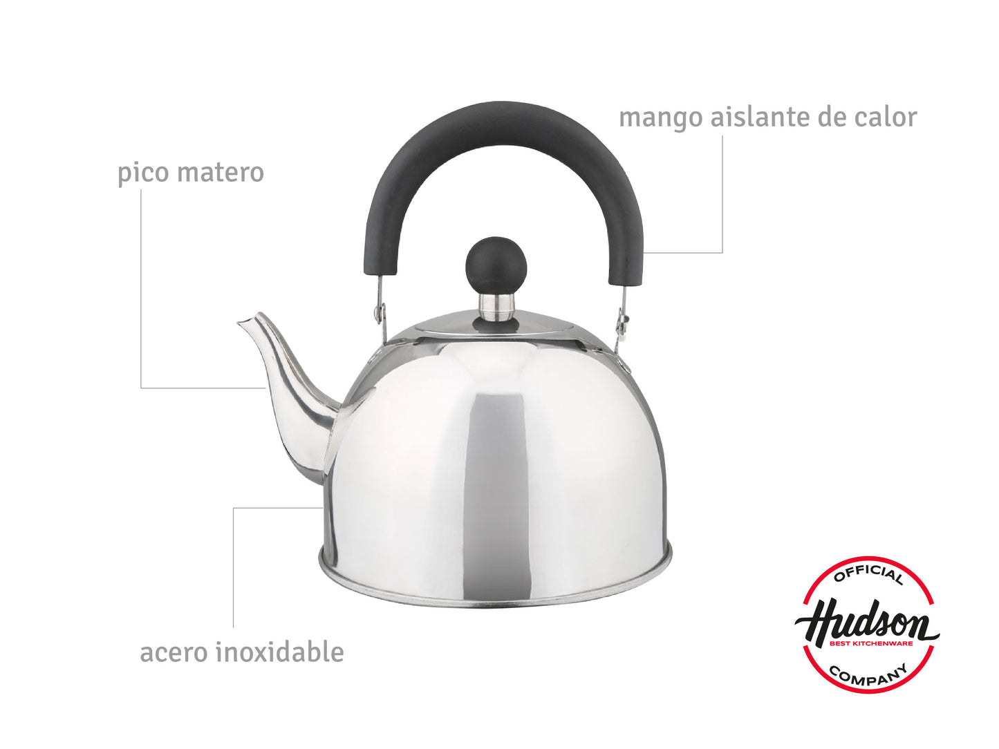Set Acero Inox Bateria + Caldera Pico Hudson Oficial