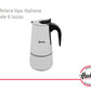 CAFETERA TIPO ITALIANA DE ACERO INOXIDABLE 6 TAZAS