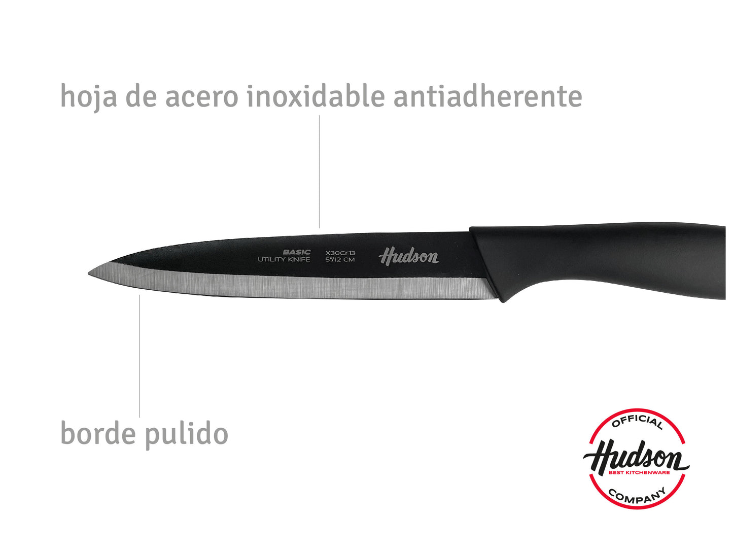 Cuchillo Utilitario Basic 5' Acero Inoxidable Negro