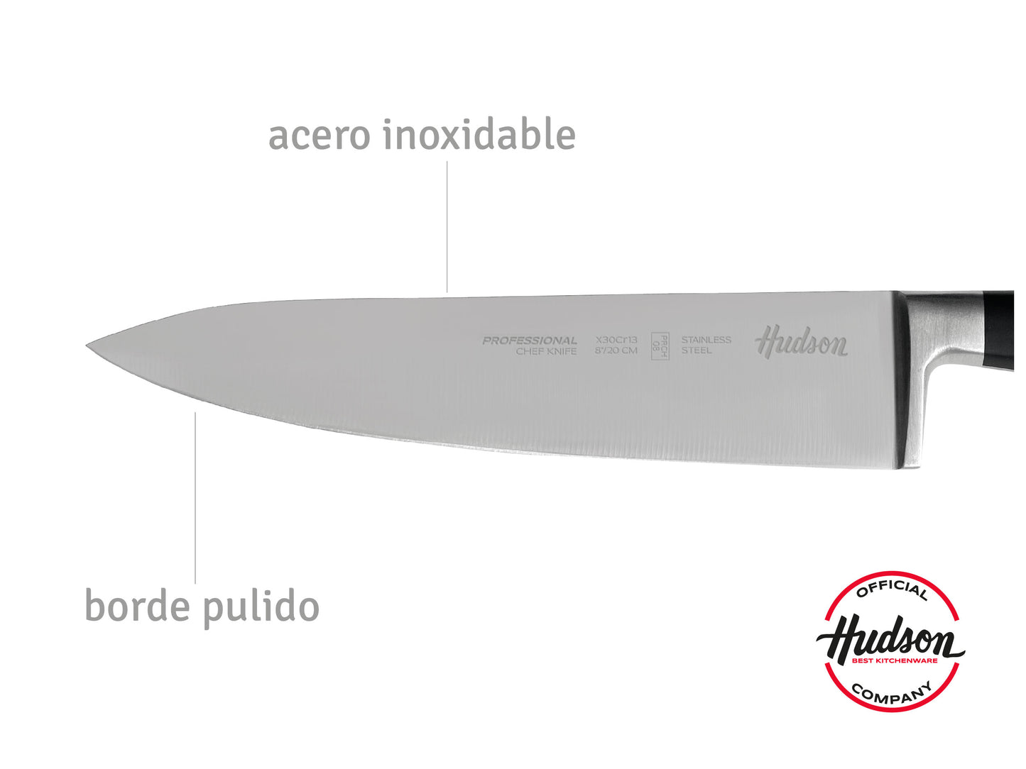 Cuchillo Cheff 8 Linea Hudson Acero Inoxidable