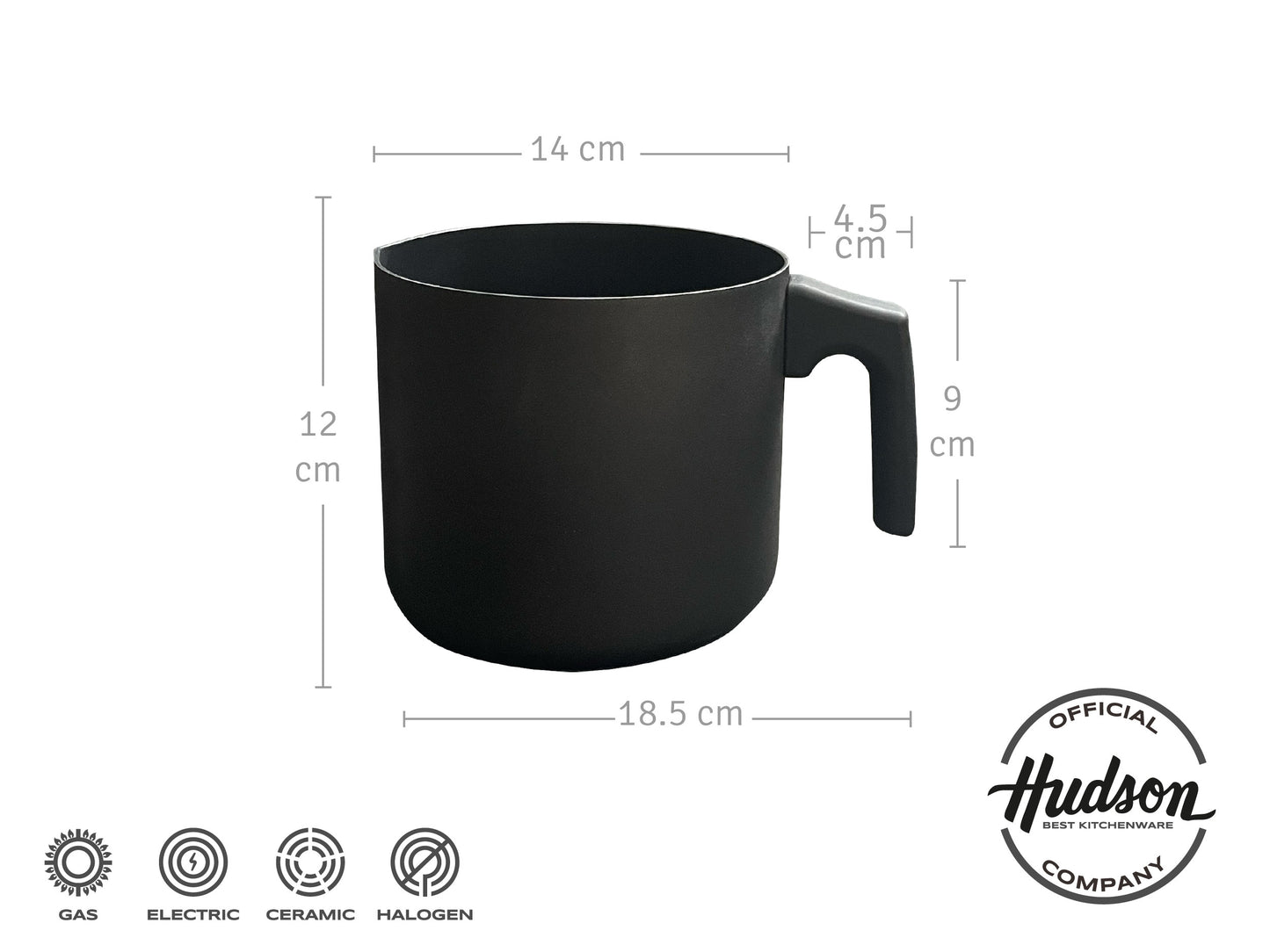 Hervidor de Aluminio Negro de 14 cm Daily