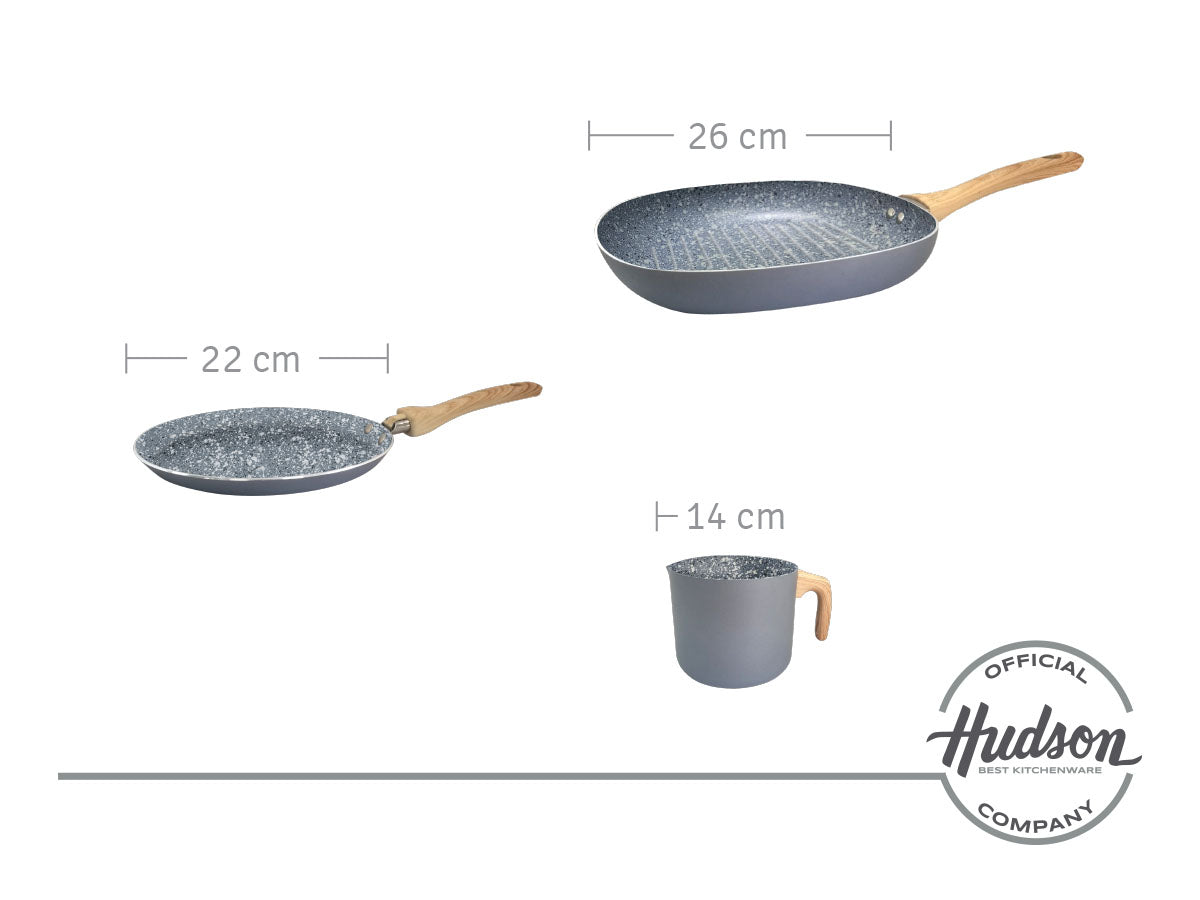 Kit De Ollas 18 Cm Y 26 Cm Granito Hudson + Sartén 26 Cm