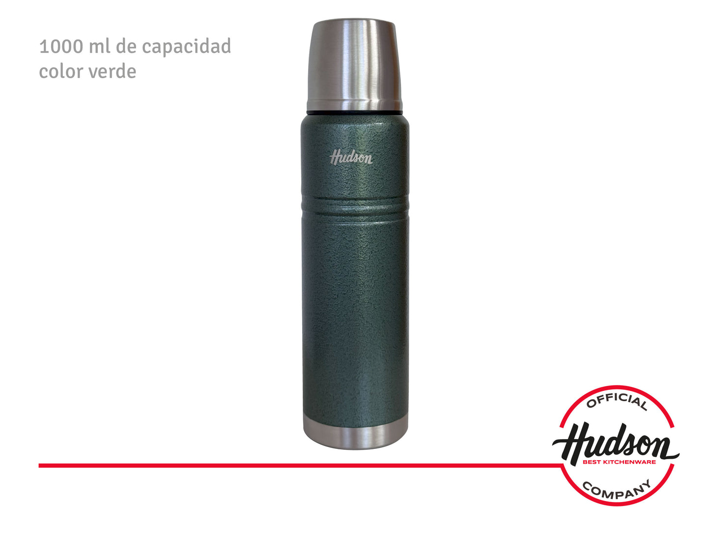 Termo Hudson 1 litro vERDE  De Acero Inoxidable