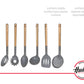 UTENSILIOS DE NYLON GRIS C/MANGO MADERA