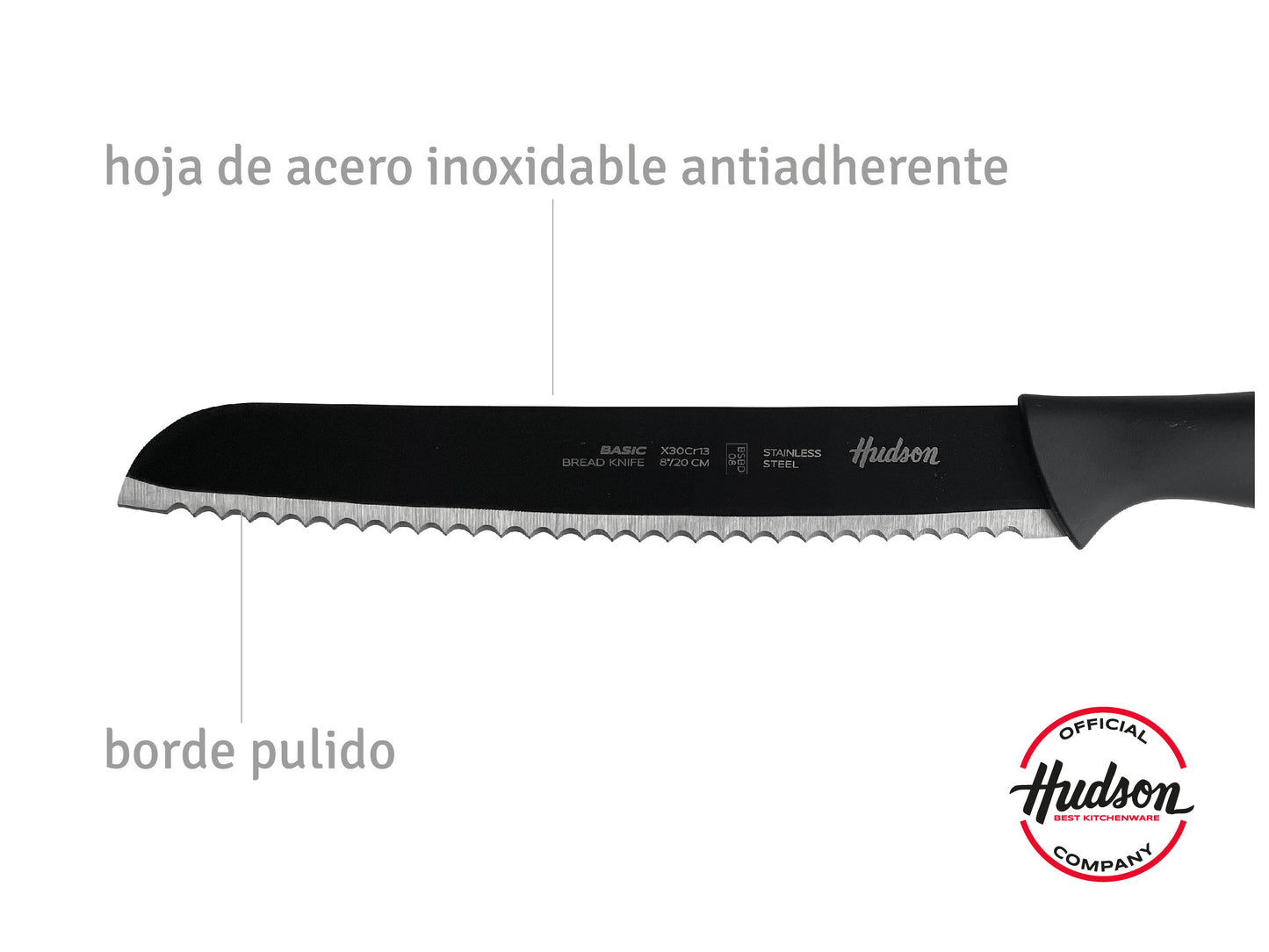 Cuchillo Chef 8'' Basic Linea Hudson Acero Inoxidable