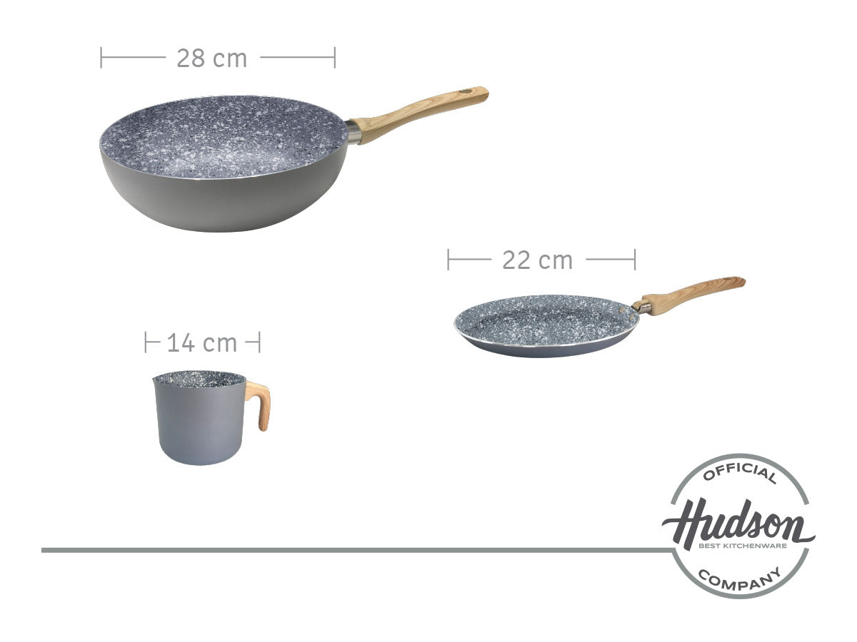 Bateria Granito de 8 piezas en Aluminio c/ Antiadherente
