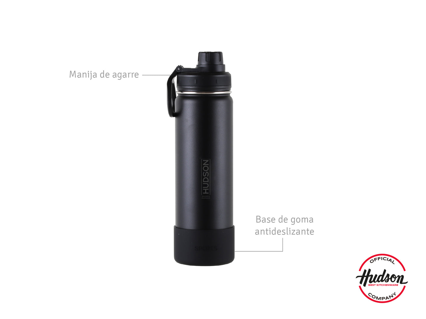 Botella Isotérmica Deportiva De 660ml Negro Hudson