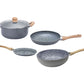 Kit De Ollas Hudson Granito + Sartén + Wok + Panquequera