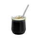 SET MATE ACERO INOX CON BOMBILLA VASO NEGRO