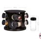 Especiero Giratorio De 8 Frascos Acero Inox Negro