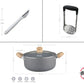Set Olla de Aluminio c/ Antiadherente Granito + Pisapapas y Pelapapas