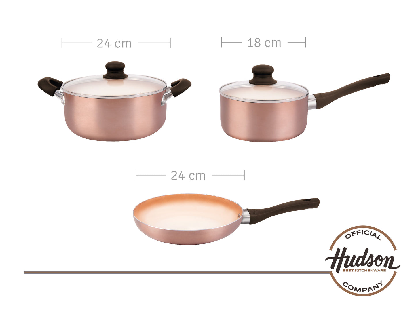Set Bateria Cobre + Wok + Jarro + Bifera Linea Hudson