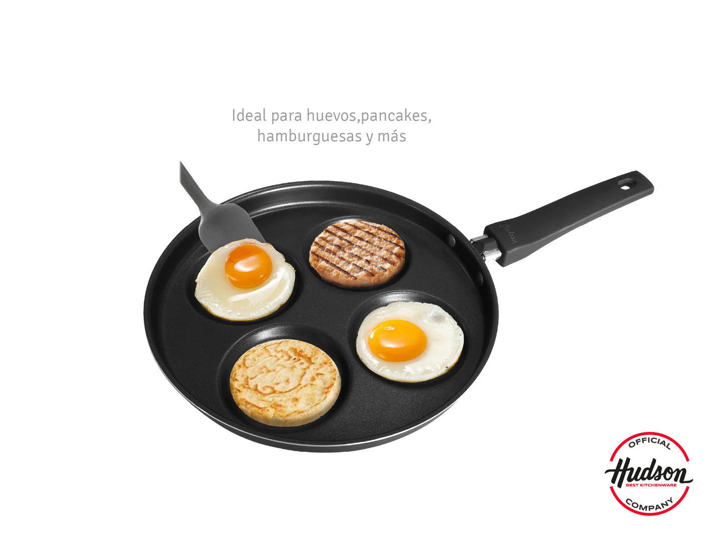 Sartén Aluminio Para Huevos 4 En 1 Hudson Negro