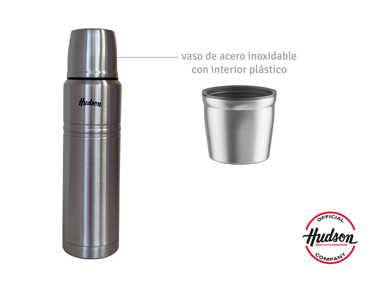 Termo Hudson1 litro  PULIDO  De Acero Inoxidable