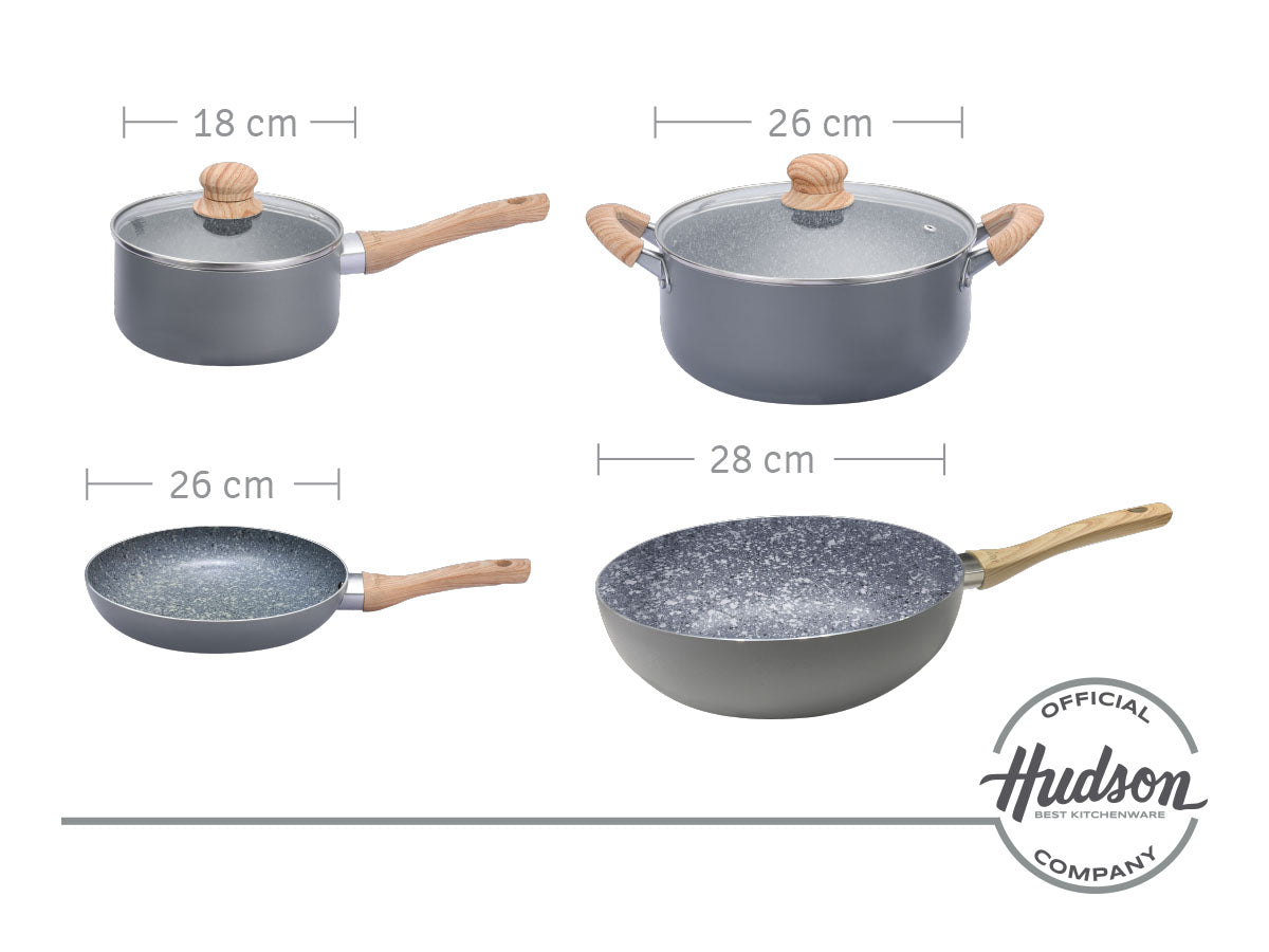 Kit De Ollas 18 Cm Y 26 Cm Granito Hudson + Sartén 26 Cm