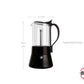 Cafetera Italiana Acero Inox Y Vidrio Para Inducción Negro
