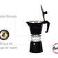 Set Cafetera Italiana Total Black + 2 Pocillos + Plato
