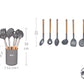 Batería Granito de Aluminio 9 piezas + 2 Molinillos de madera + 6 Utencillos