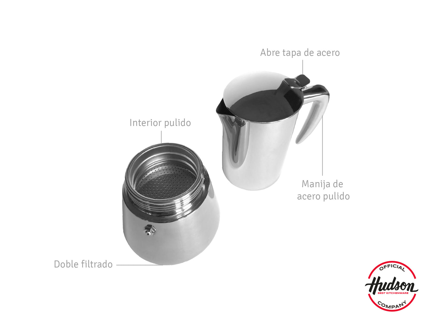 Cafetera Italiana Acero Inoxidable Mirror 280ml