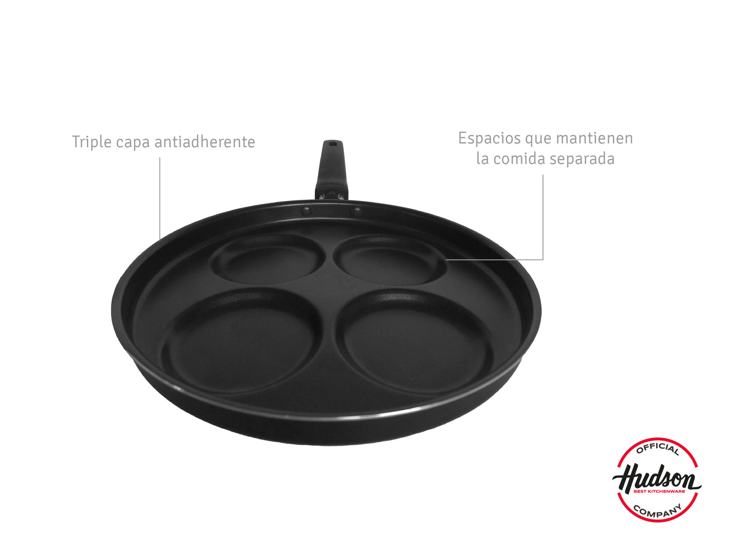 Sartén Aluminio Para Huevos 4 En 1 Hudson Negro
