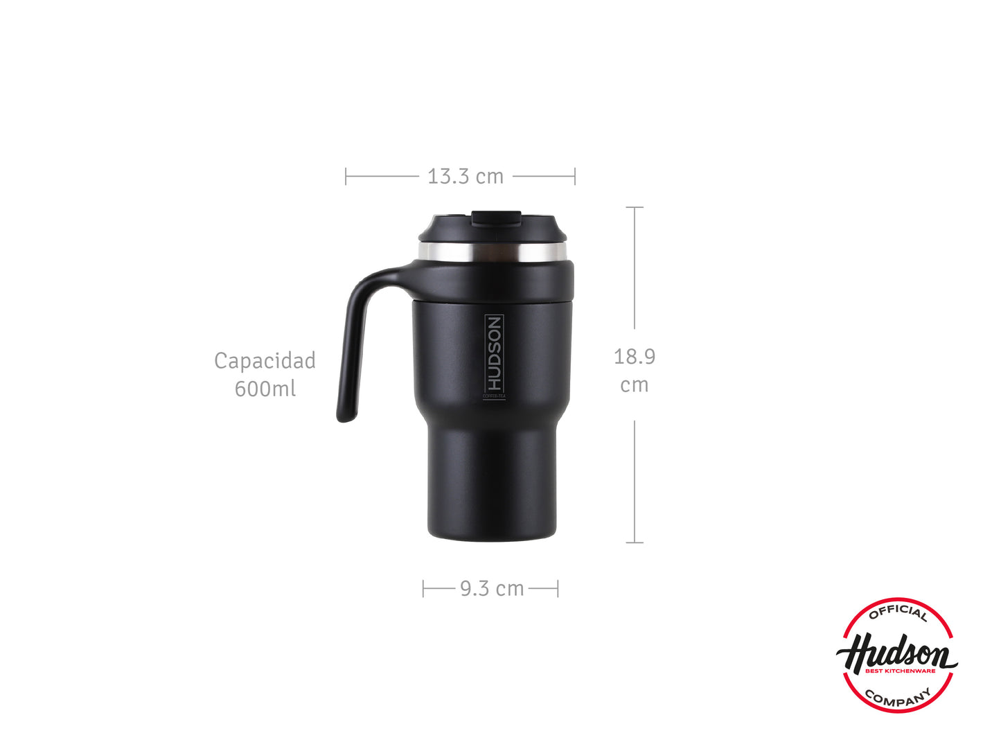 Vaso De 600ml Para Café Isotérmico Color Negro