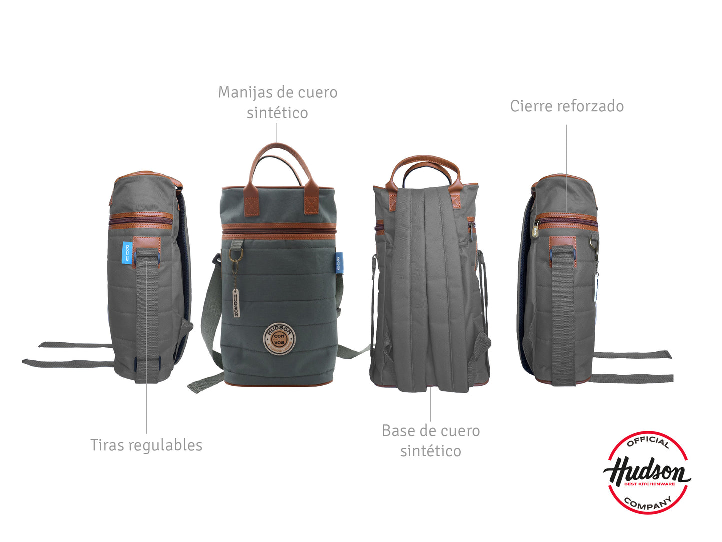 Mochila Matera Gris Reforzada En Poliéster