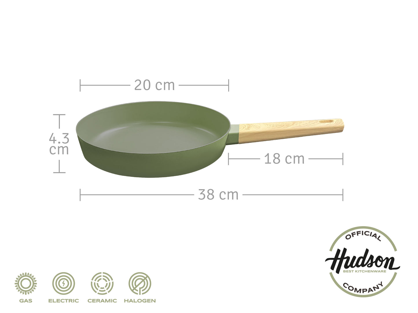 Sartén Hudson Olive 20 Cm Con Antiadherente 1 L