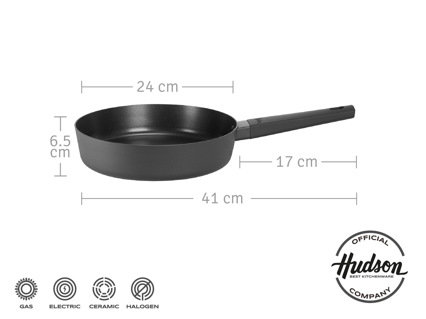 Sarten Profunda De Aluminio Con Antiadherente 24 Cm