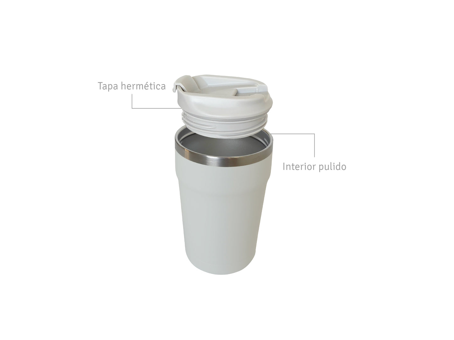 Vaso De 350ml Para Café Isotérmico Color Crema