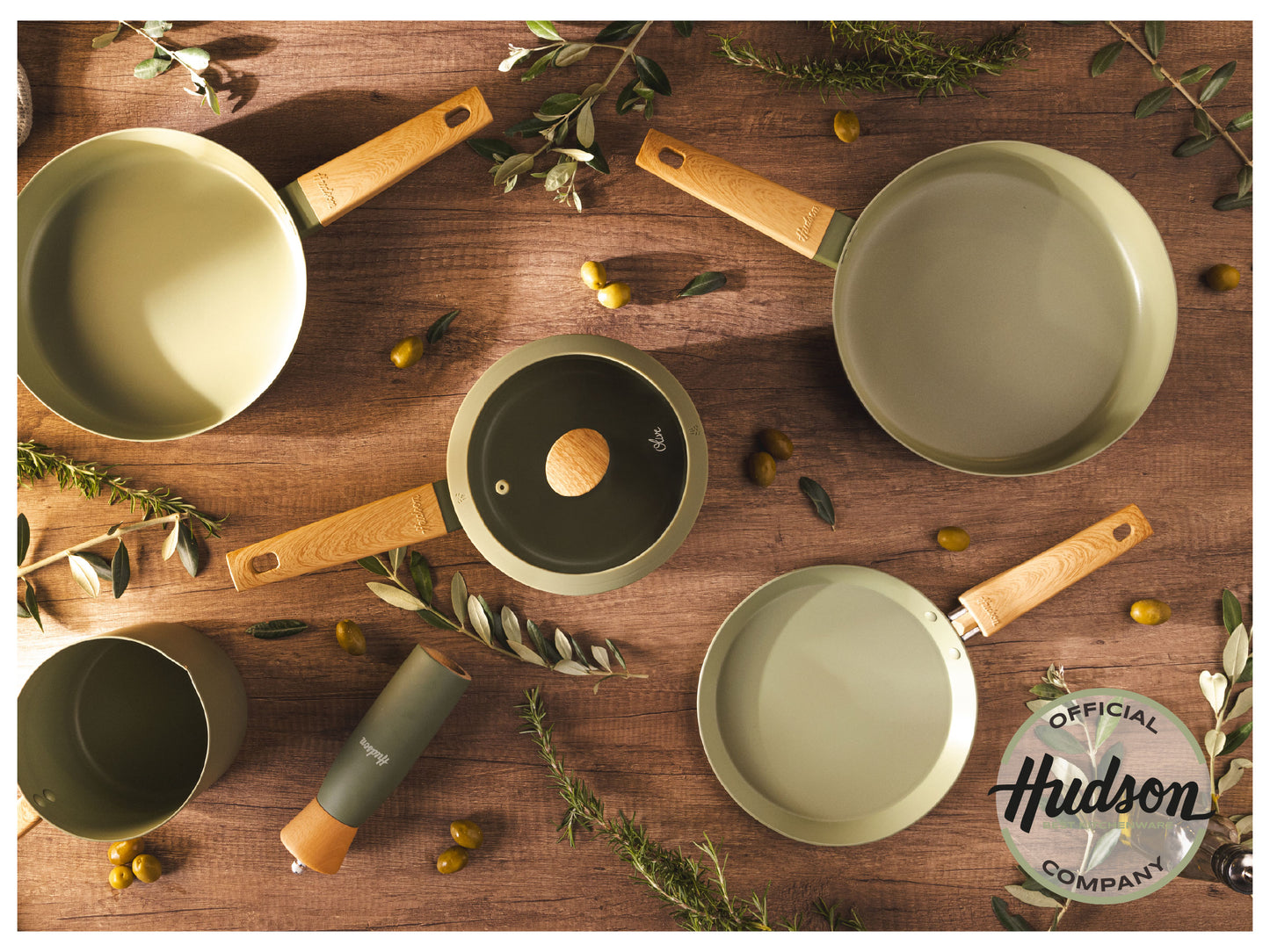 Batería De Cocina de 9 Piezas Línea Olive