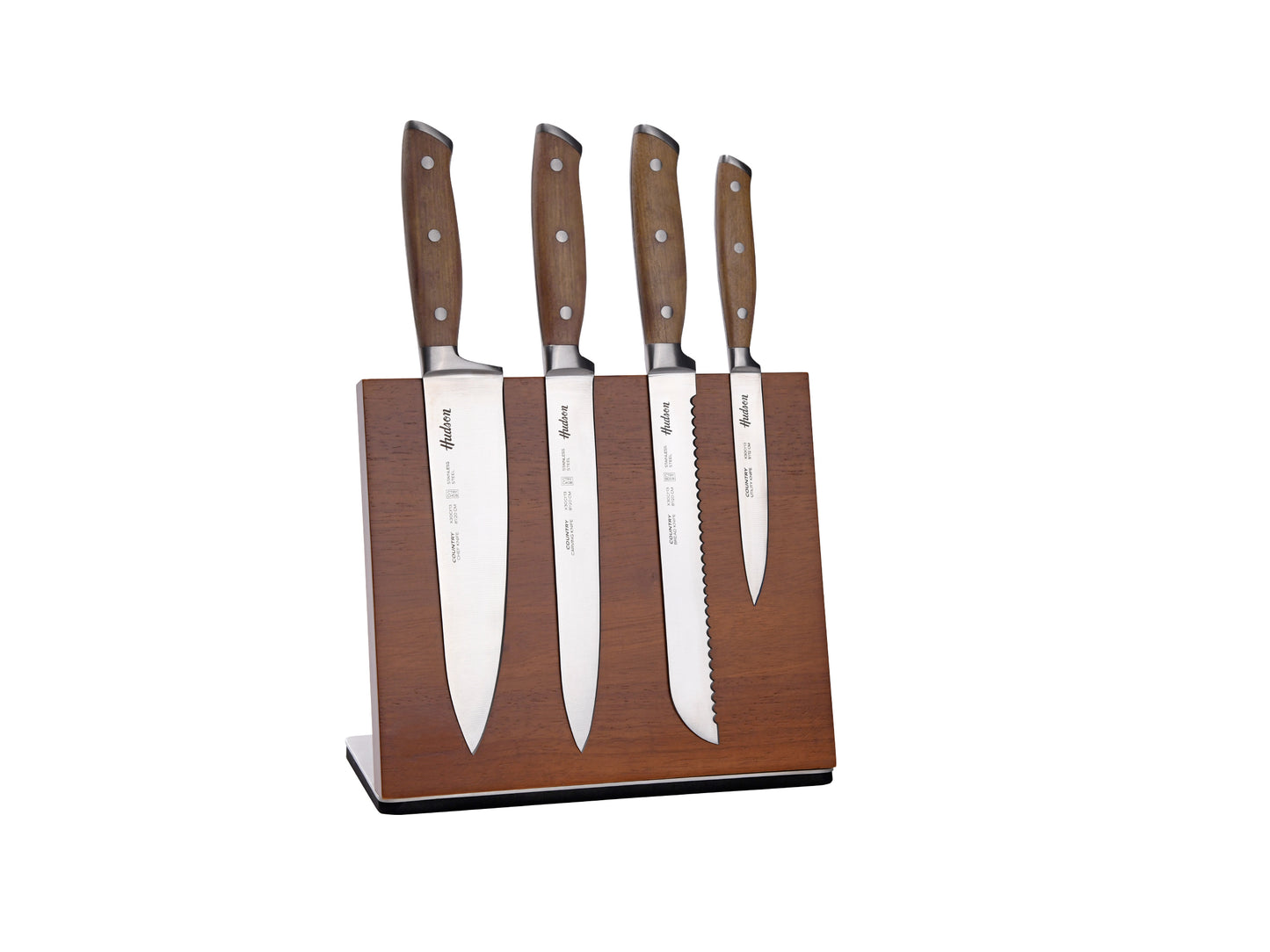 Set 4 Cuchillos Acero Inoxidable Y Mango De Madera