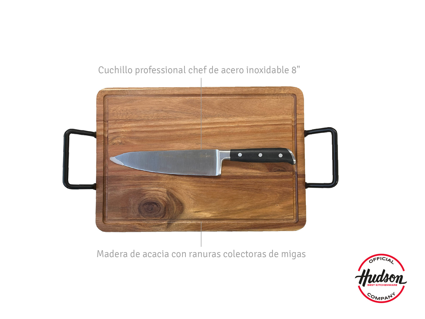 Set De Tabla Y Cuchillo Chef De 7