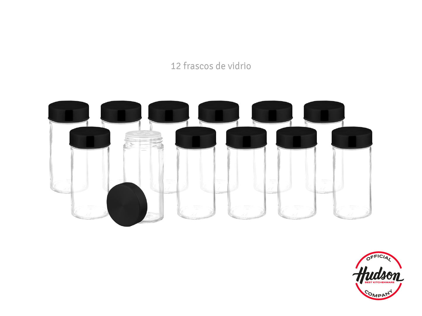 Especiero Giratorio De 12 Frascos Acero Inox Negro
