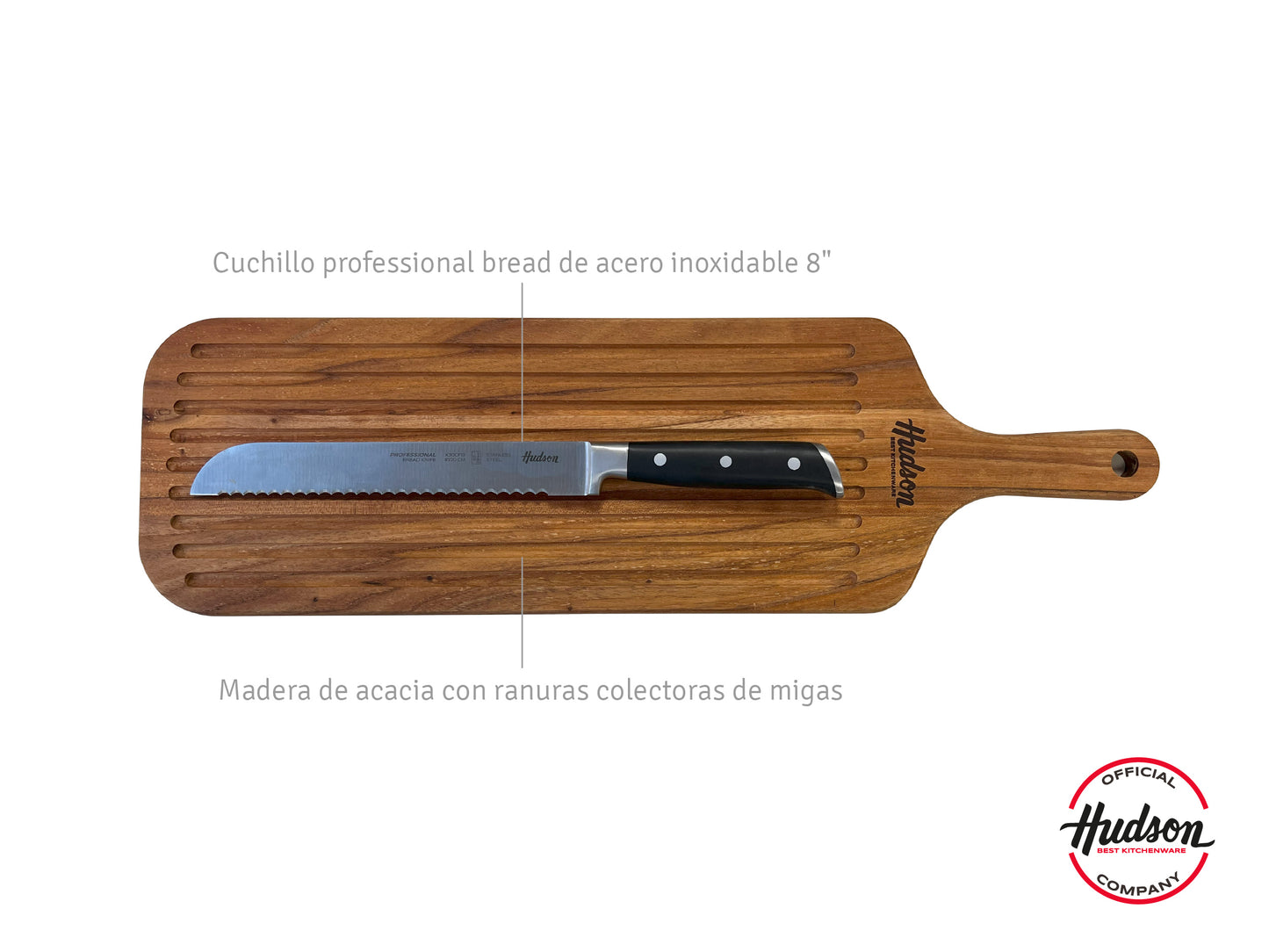 Set De Tabla + Cuchillo De Pan Línea Profesional