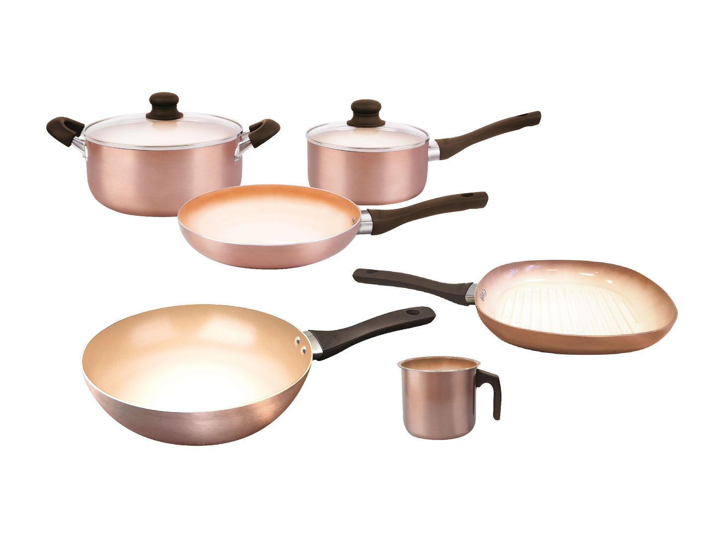 Set Bateria Cobre + Wok + Jarro + Bifera Linea Hudson