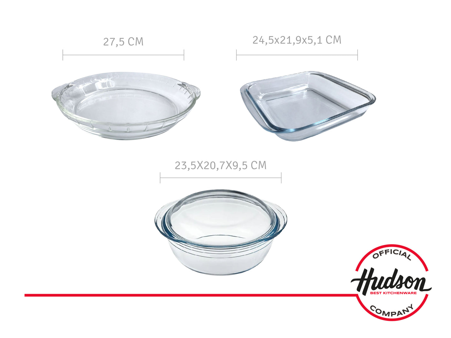 Set x3 fuentes vidrio