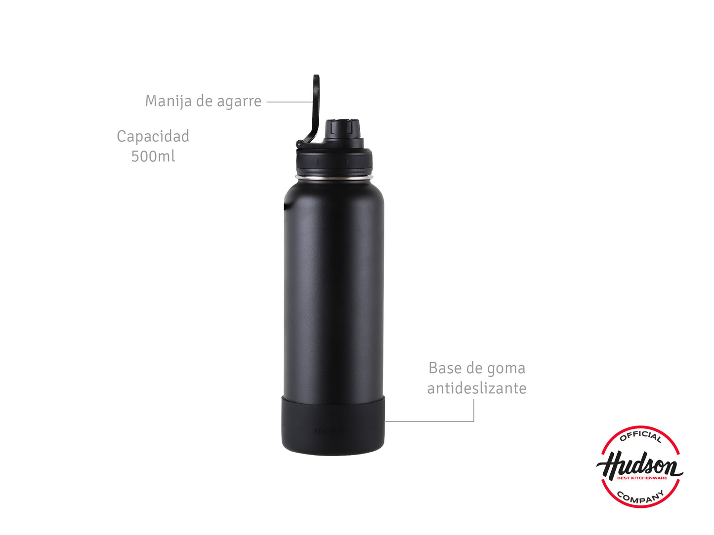 Botella Deportiva Térmica De 1200ml Negro