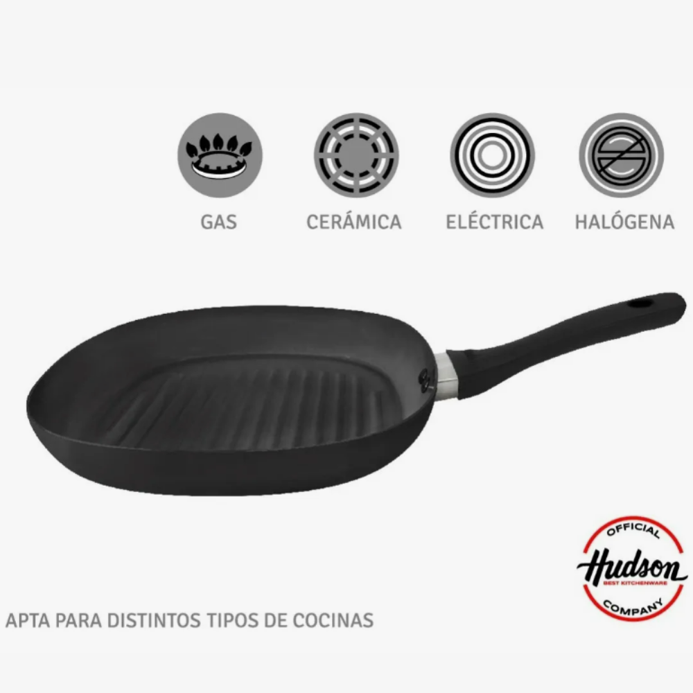 Plancha Bifera Hudson Antiadherente Induccion 26 Cm