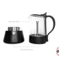 Cafetera Italiana Acero Inox Y Vidrio Para Inducción Negro