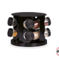 Especiero Giratorio De 8 Frascos Acero Inox Negro