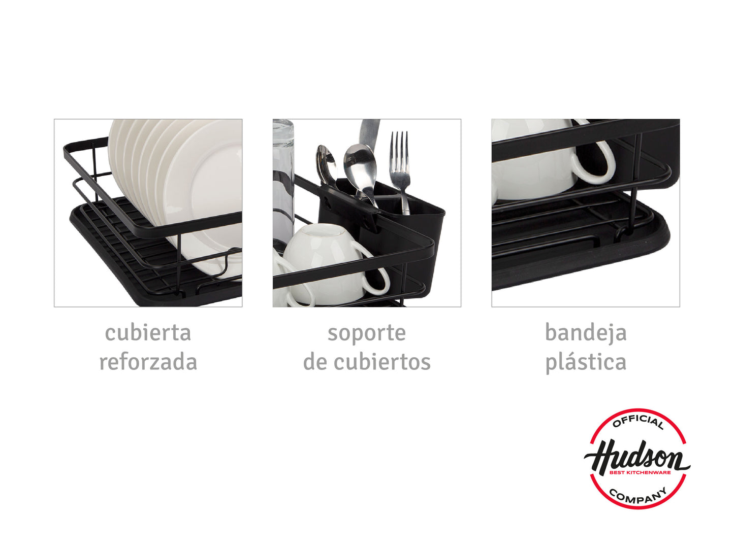 Escurridor De Platos Negro 1 Piso Nuevo Linea Hudson Cocina