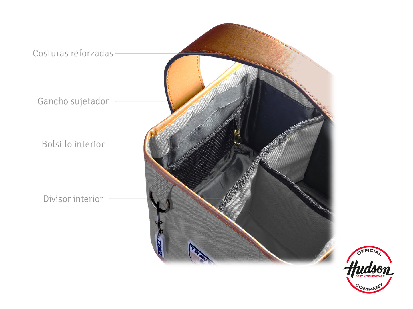 Bolso Matero Reforzado En Poliéster Gris