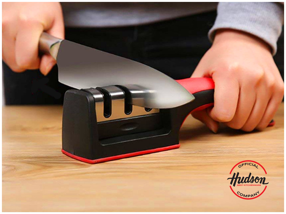 Afilador De Cuchillos Hudson Con Mango 3 Tiempos