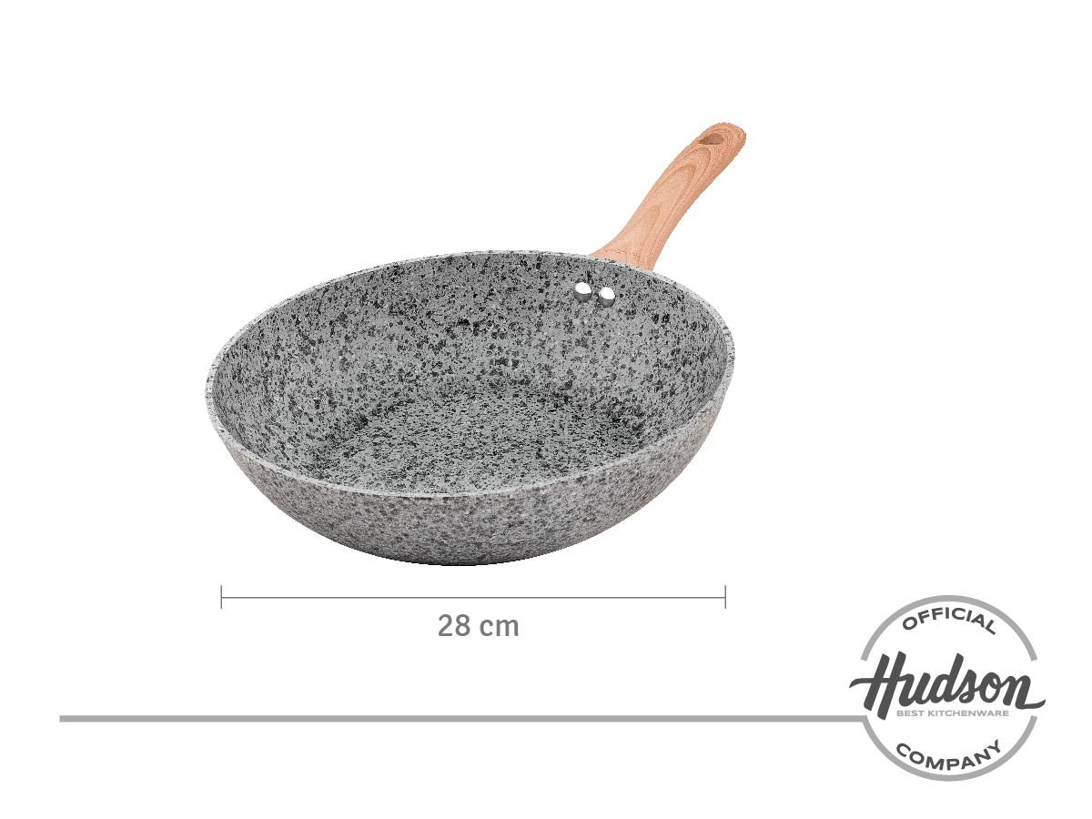 Wok Hudson Granito Stone Aluminio Forjado 28cm Antiadherente