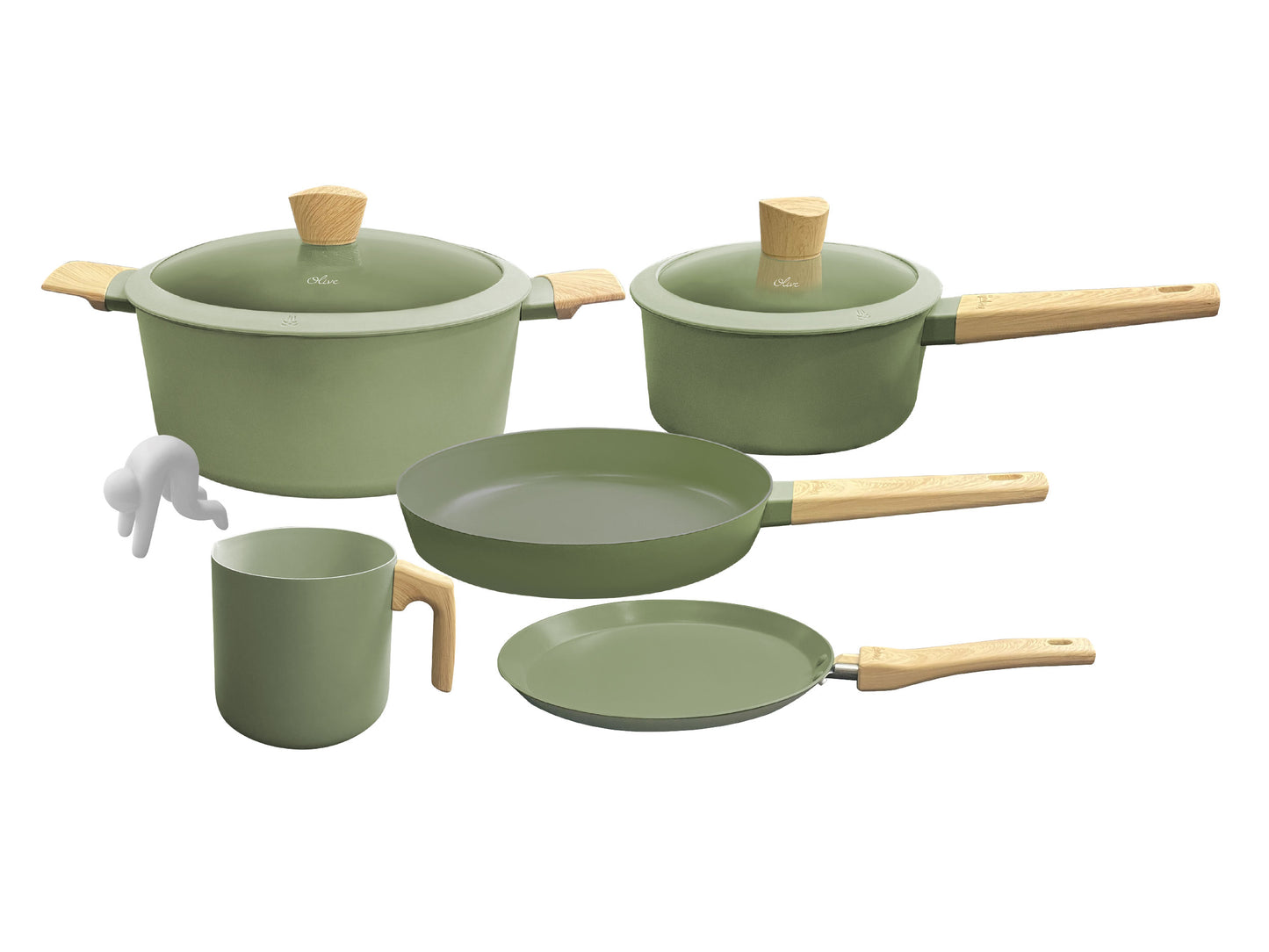 Batería De Cocina de 7 Piezas Línea Olive