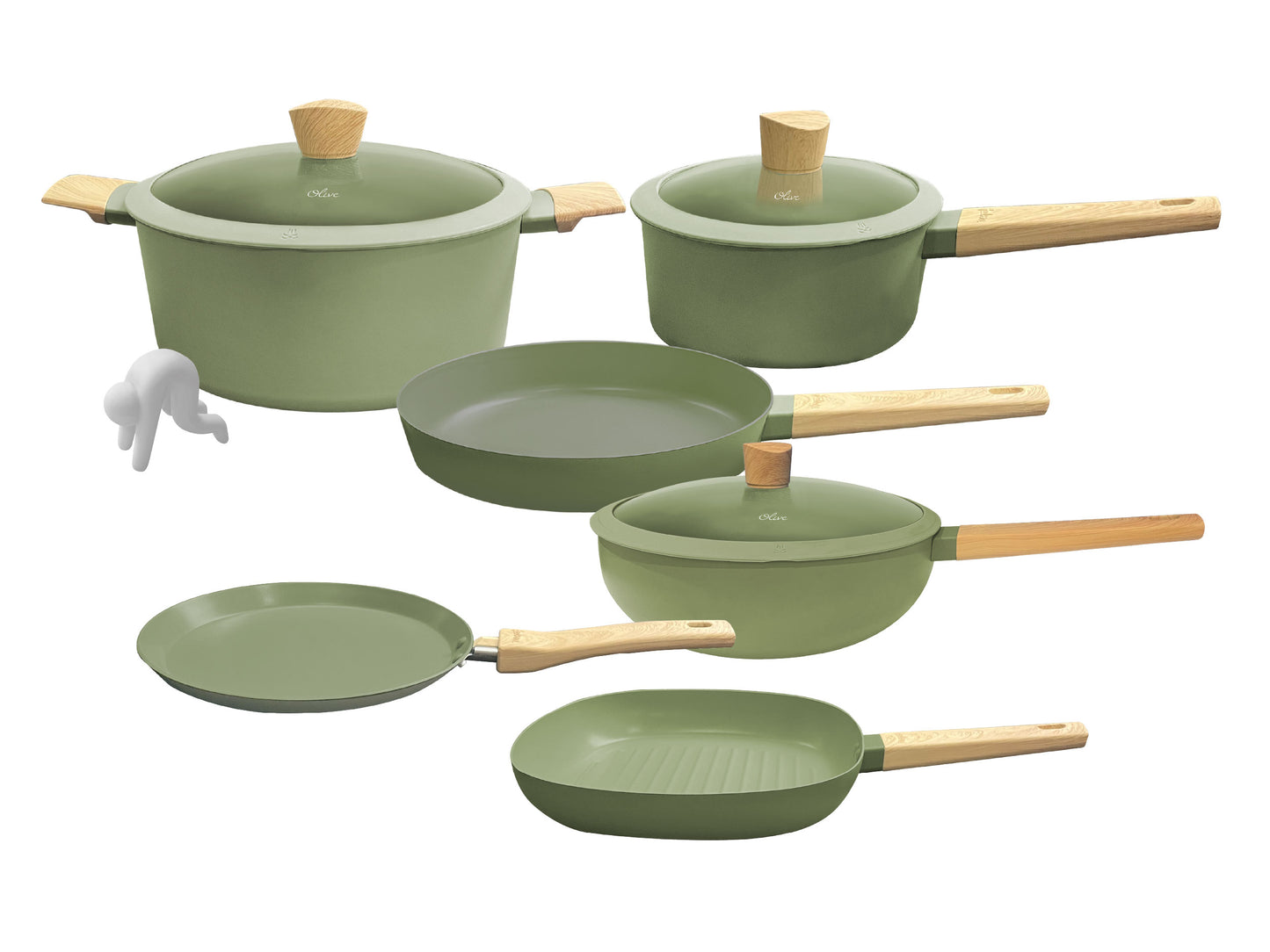 Batería De Cocina de 9 Piezas Línea Olive