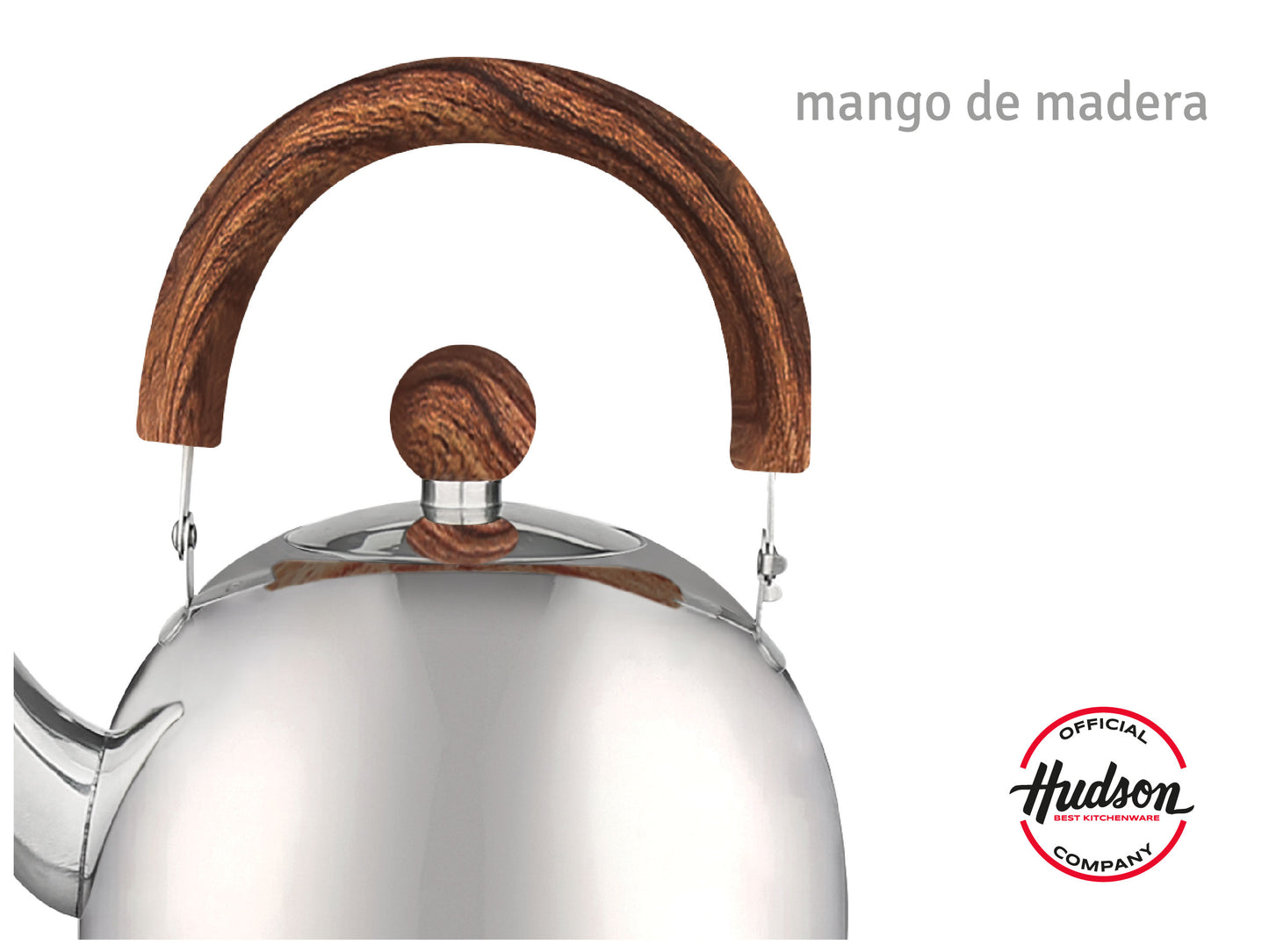 Pava Acero Inoxidable 1,5lts Pico Matero Mango Madera Normal